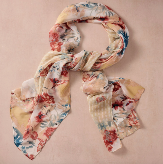 Sharad Floral Chiffon Scarf