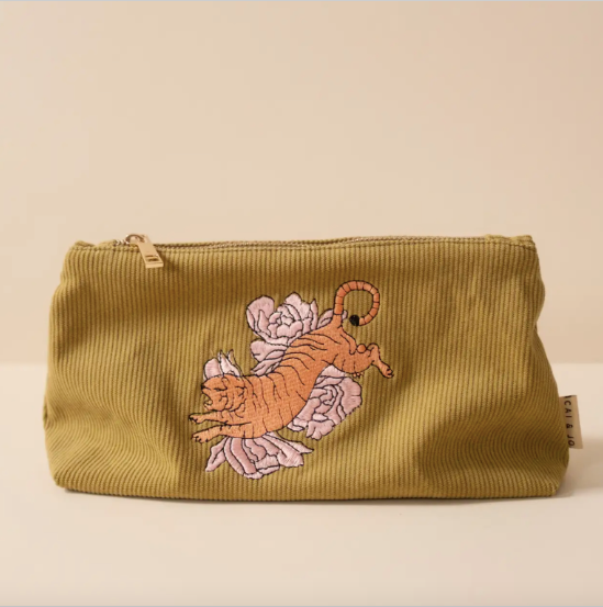 Tiger Corduroy Pouch