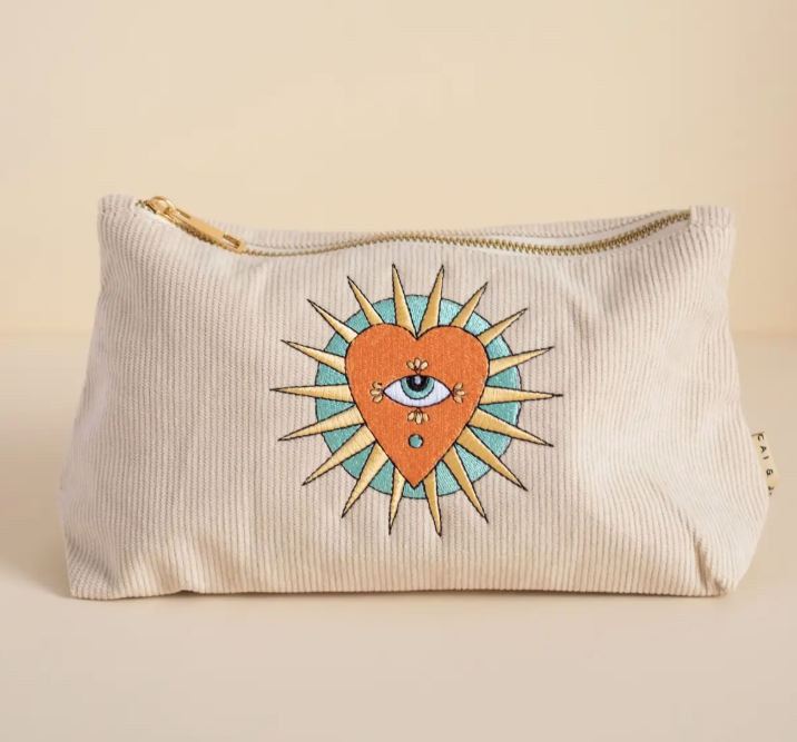 Heart & Sun Corduroy Pouch
