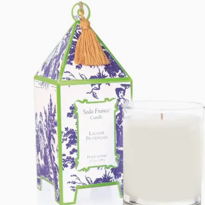 Lavande Provencale Classic Toile Pagoda Box Candle