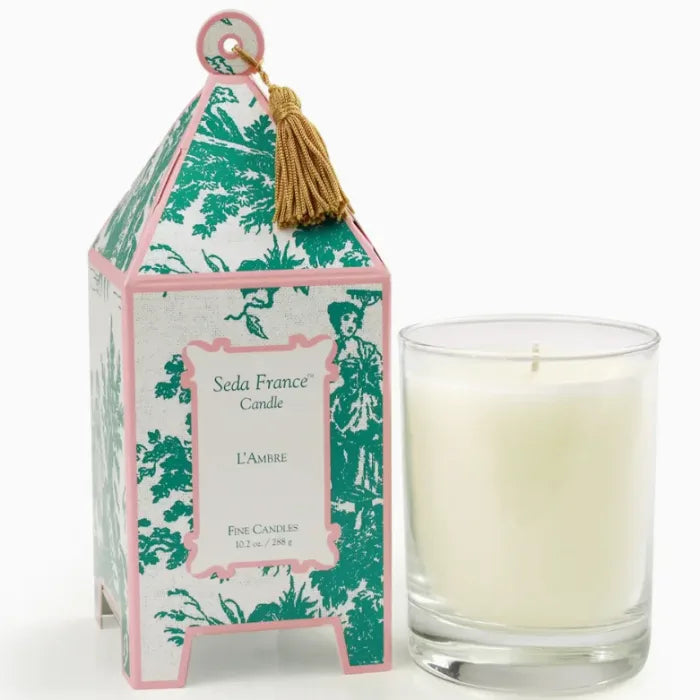 L'ambre Classic Toile Pagoda Box Candle